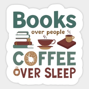 Books People Coffee Sleep Sticker